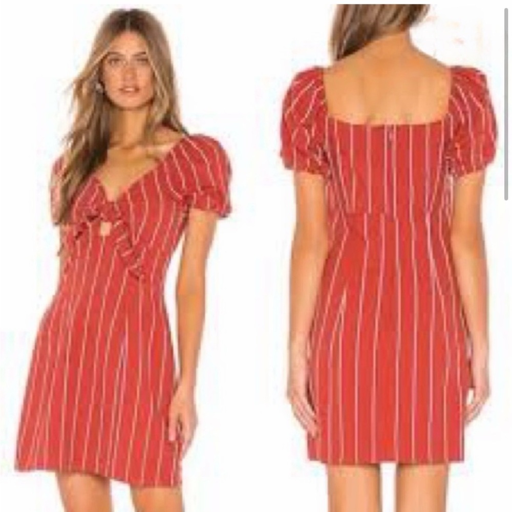 J.O.A. Red and White Striped Mini Dress